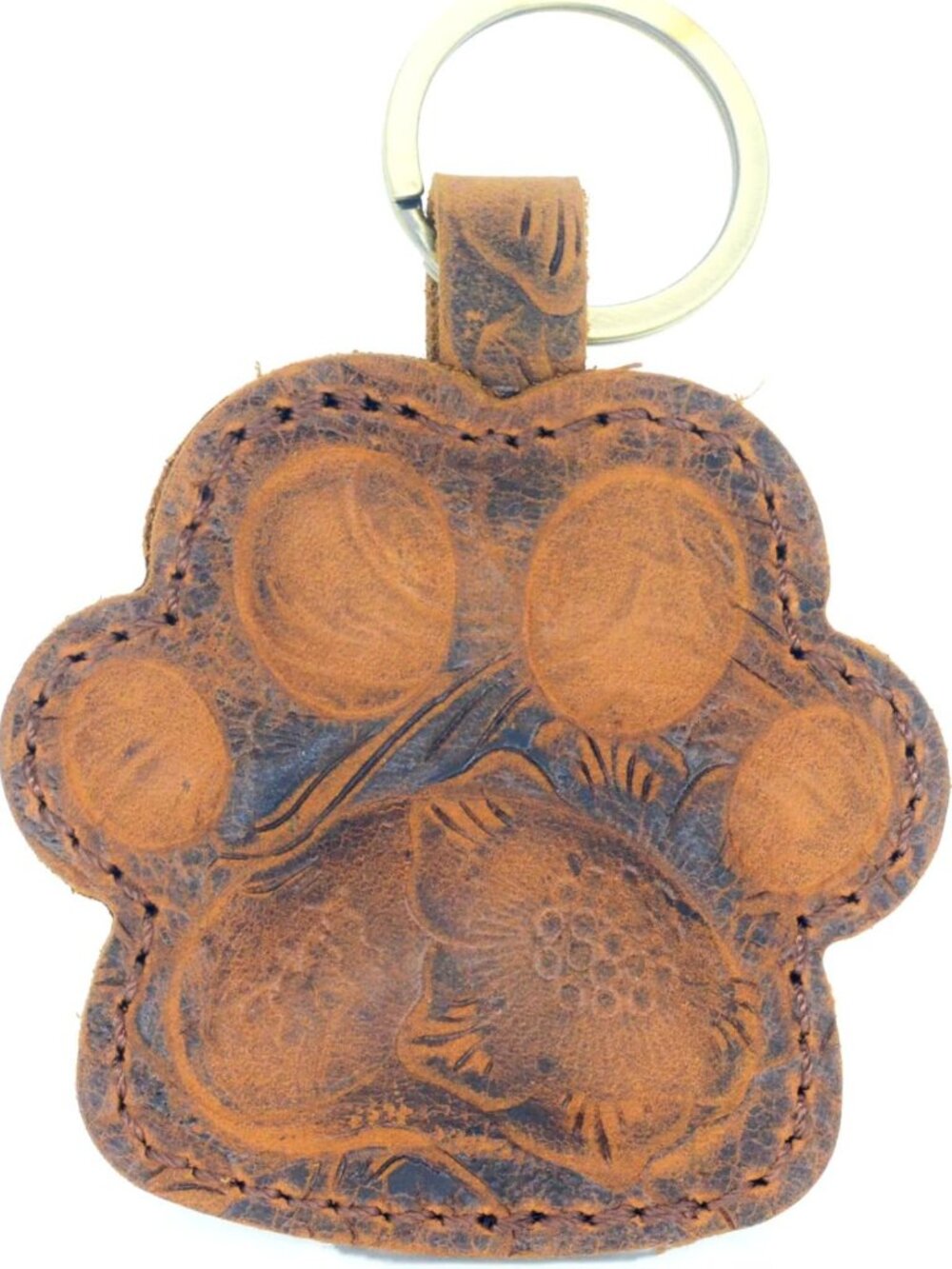 Dog Paw Leather Keychain - Perfect Gift for Dog Lovers, Cute Puppy Accessories